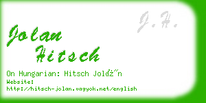 jolan hitsch business card